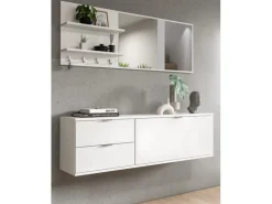 Inn.Furn Garderoben-Set 4-teilig in Weiß Hochglanz 144 cm SystemX