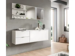 Inn.Furn Garderoben-Set 4-teilig in Weiß Hochglanz 144 cm SystemX