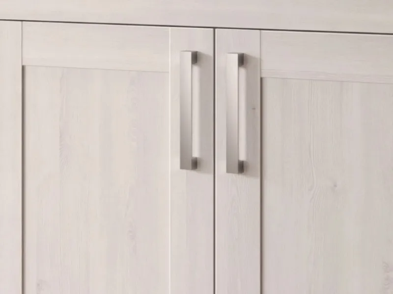 New Inn.Furn Garderoben-Set 5-teilig Weiß Lärche 285 cm Landhaus-Stil Mirano