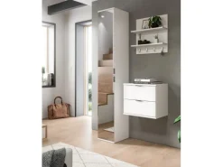 Inn.Furn Garderoben-Set 3-teilig in Weiß Hochglanz 97 cm SystemX