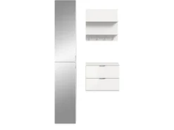 Inn.Furn Garderoben-Set 3-teilig in Weiß Hochglanz 97 cm SystemX
