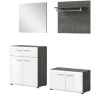 Inn.Furn Garderoben-Set 4-teilig Weiß Hochglanz Grau 175 cm Rumba