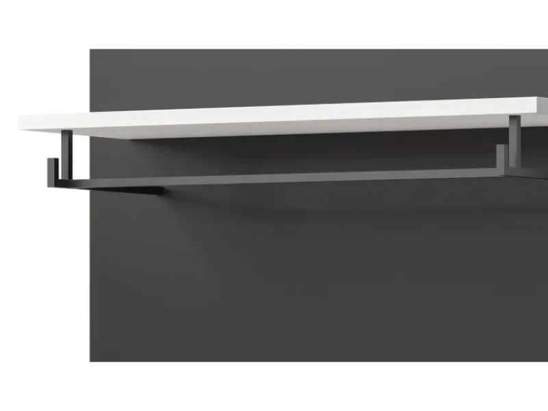 Inn.Furn Garderoben-Set 6-teilig in Weiß und Grau 255 cm Cooper