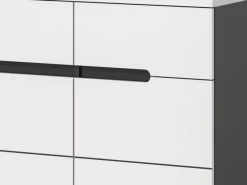 Hot Inn.Furn Garderoben-Set 3-teilig in Weiß und Grau 180 cm Cooper