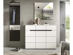 Hot Inn.Furn Garderoben-Set 3-teilig in Weiß und Grau 180 cm Cooper