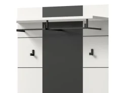 Discount Inn.Furn Garderoben-Set 3-teilig in Weiß und Grau 160 cm Cooper