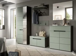 Discount Inn.Furn Garderoben-Set 5-teilig in Salbei und Grau 175 cm Cooper