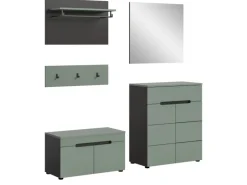 Discount Inn.Furn Garderoben-Set 5-teilig in Salbei und Grau 175 cm Cooper