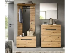 Online Inn.Furn Garderoben-Set 4-teilig in Eiche und Grau 175 cm Cooper