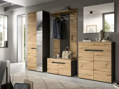 Online Inn.Furn Garderoben-Set 4-teilig in Eiche und Grau 175 cm Cooper