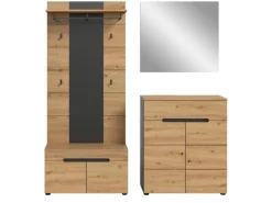 Online Inn.Furn Garderoben-Set 4-teilig in Eiche und Grau 175 cm Cooper