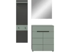 Discount Inn.Furn Garderoben-Set 3-teilig in Salbei und Grau 140 cm Cooper