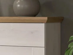 Clearance Inn.Furn Kommode Weiß Lärche Eiche Artisan 95 cm Landhaus Mirano