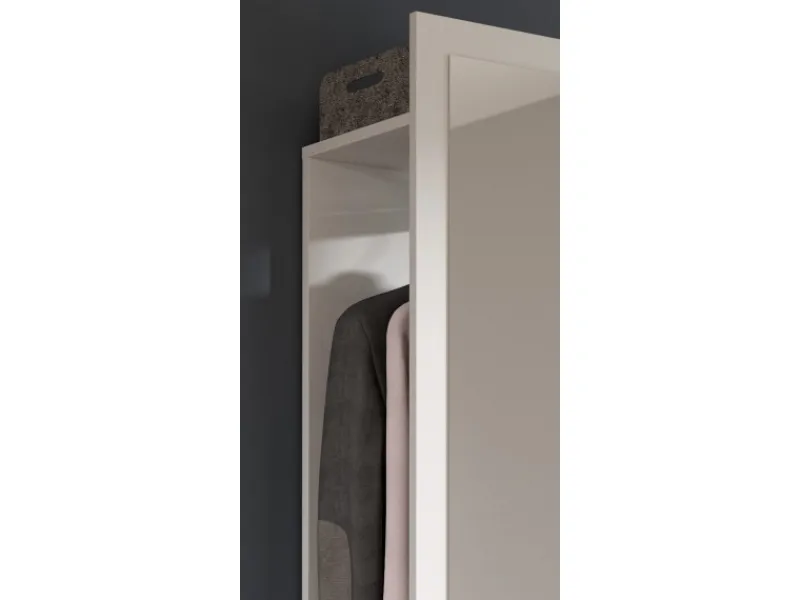 Inn.Furn Kompaktgarderobe in Weiß und Eiche 45 x 190 cm Pallas