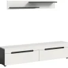 New Inn.Furn TV-Lowboard und Wandboard in Weiß und Grau 170 cm Cooper