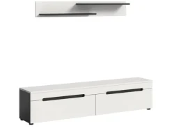 New Inn.Furn TV-Lowboard und Wandboard in Weiß und Grau 170 cm Cooper