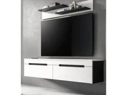 New Inn.Furn TV-Lowboard und Wandboard in Weiß und Grau 170 cm Cooper