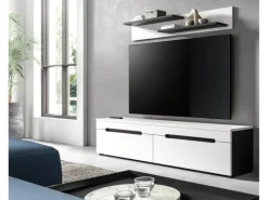 New Inn.Furn TV-Lowboard und Wandboard in Weiß und Grau 170 cm Cooper