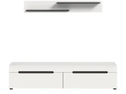 New Inn.Furn TV-Lowboard und Wandboard in Weiß und Grau 170 cm Cooper