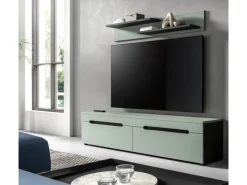 Inn.Furn TV-Lowboard und Wandboard in Salbei und Grau 170 cm Cooper
