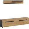 New Inn.Furn TV-Lowboard und Wandboard in Eiche und Grau 170 cm Cooper
