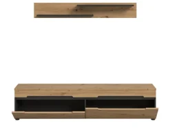 New Inn.Furn TV-Lowboard und Wandboard in Eiche und Grau 170 cm Cooper