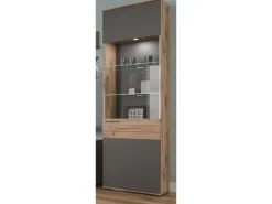 Inn.Furn Vitrine Eiche Grau 57 x 200 cm mit Soft-Close Tomaso