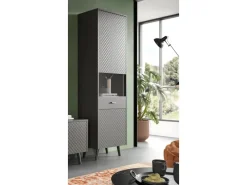 Inn.Furn Vitrine in Grau Matt 58 x 195 cm Madea