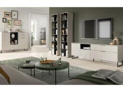 Inn.Furn Wohnwand in Kaschmir und Schwarz 305 cm mit Soft-Close Morena