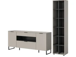 Sale Inn.Furn Wohnwand in Kaschmir und Schwarz 245 cm Morena