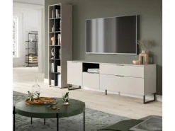 Inn.Furn Wohnwand in Kaschmir und Schwarz 245 cm mit Soft-Close Morena