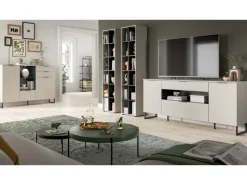Outlet Inn.Furn Wohnwand in Kaschmir und Schwarz 305 cm Morena