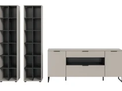 Outlet Inn.Furn Wohnwand in Kaschmir und Schwarz 305 cm Morena