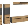 New Inn.Furn Wohnwand in Eiche und Grau 272 cm Cooper
