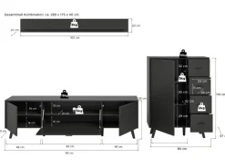 Sale Inn.Furn Wohnwand in Grau Matt 269 cm Madea