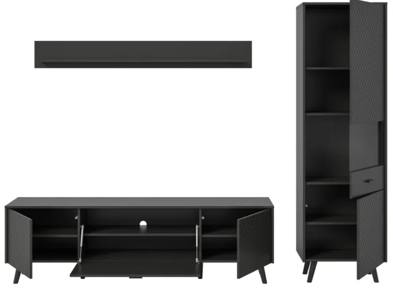 Inn.Furn Wohnwand in Grau Matt 258 cm Madea