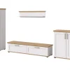 Outlet Inn.Furn Wohnwand in Weiß Lärche Landhaus 4-teilig 336 cm Mirano