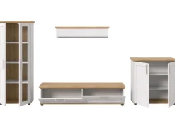 Outlet Inn.Furn Wohnwand in Weiß Lärche Landhaus 4-teilig 336 cm Mirano