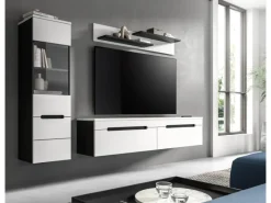 Sale Inn.Furn Wohnwand in Weiß und Grau 221 cm Cooper