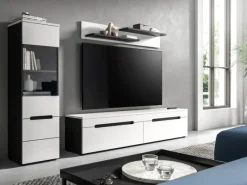 Sale Inn.Furn Wohnwand in Weiß und Grau 221 cm Cooper