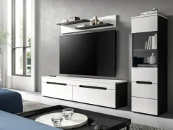 Sale Inn.Furn Wohnwand in Weiß und Grau 221 cm Cooper