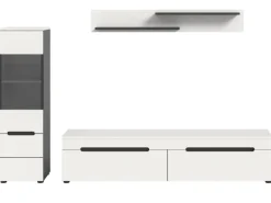 Sale Inn.Furn Wohnwand in Weiß und Grau 221 cm Cooper