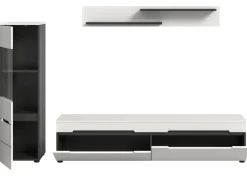 Sale Inn.Furn Wohnwand in Weiß und Grau 221 cm Cooper