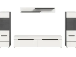 Hot Inn.Furn Wohnwand in Weiß und Grau 272 cm Cooper