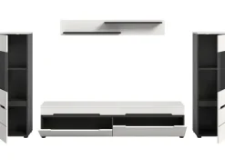 Hot Inn.Furn Wohnwand in Weiß und Grau 272 cm Cooper