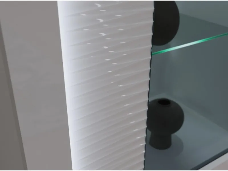 Inn.Furn Wohnwand Weiß Hochglanz 3-teilig 332 cm mit Soft-Close Sunroof