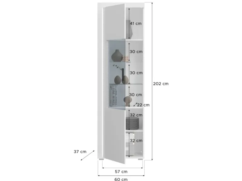 Inn.Furn Wohnwand Weiß Hochglanz 3-teilig 332 cm mit Soft-Close Sunroof