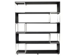 Online Jet-Line Aktenschrank/Regal Pavia in Schwarz Bezogen mit Kunstleder 220x180x40 cm