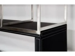Online Jet-Line Aktenschrank/Regal Pavia in Schwarz Bezogen mit Kunstleder 220x180x40 cm