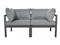 Hot Jet-Line Garten Sofa Rhodos 2-Sitzer in Anthrazit-Grau mit Aluminiumrahmen